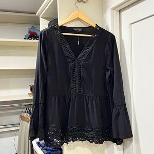 Long Sleeved and Laced Black Top